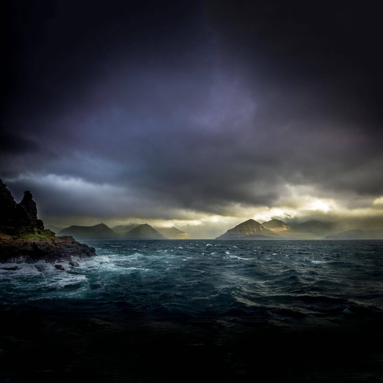 大海,天空,乌云,5K风景壁纸5140x5140