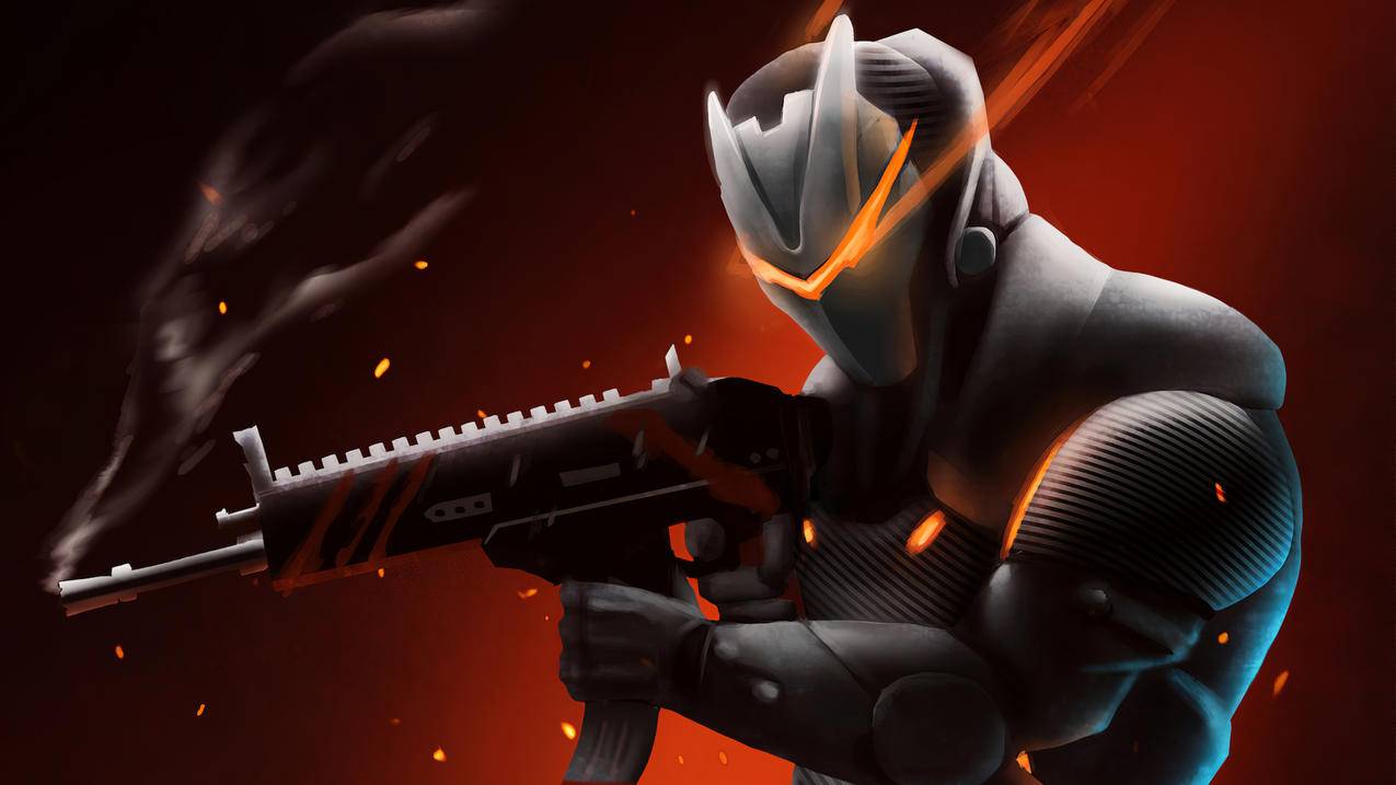 《堡垒之夜Fortnite》黑,红,射击,4K高清壁纸
