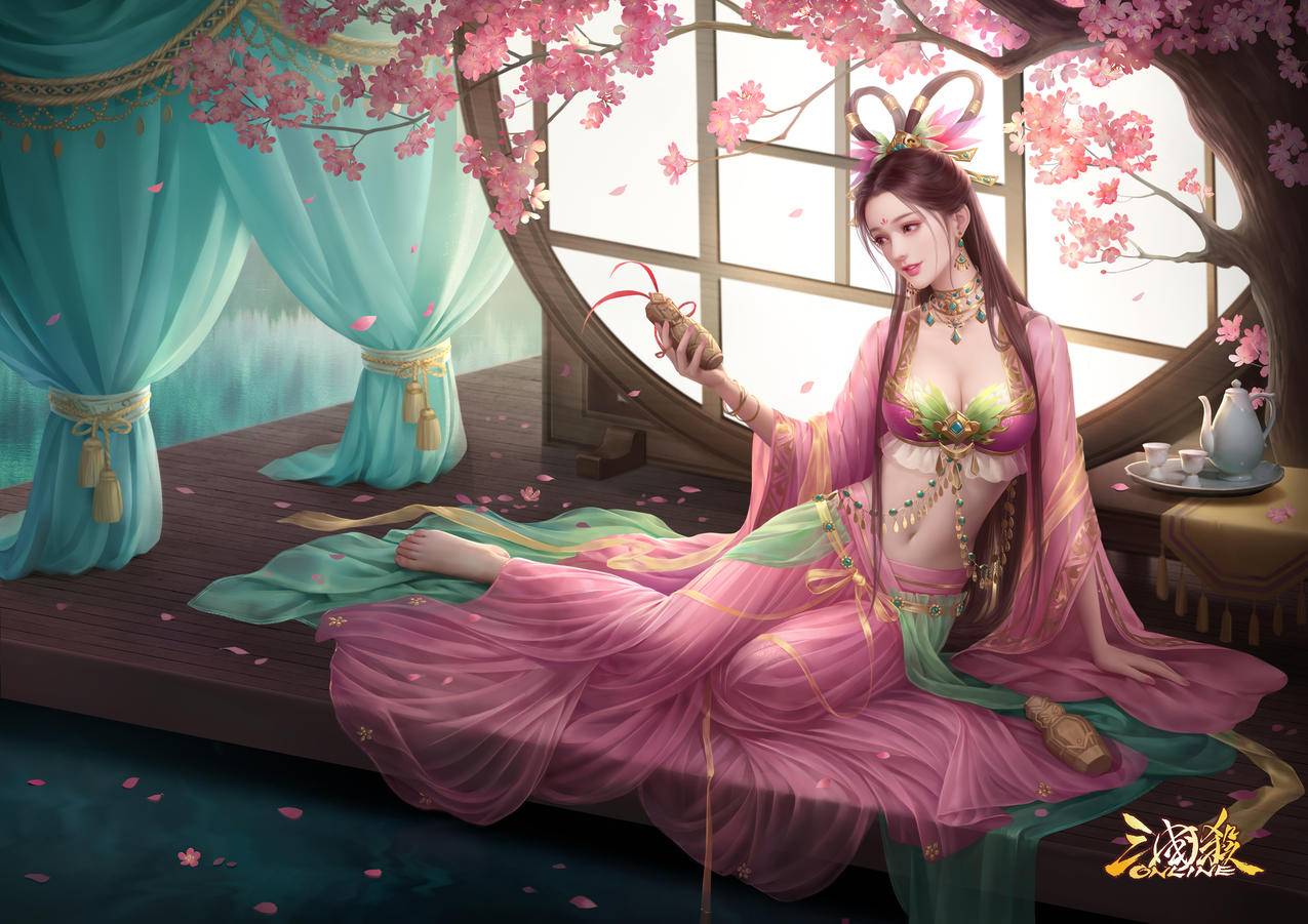 三国杀,玉脂牵芯SP貂蝉4k高清壁纸