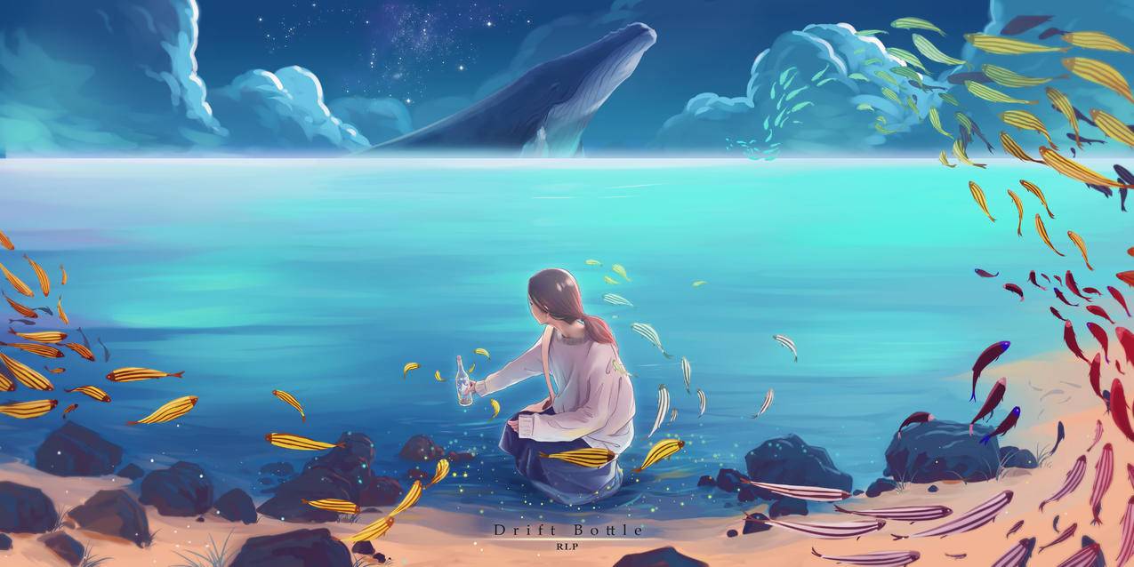 女生漂流,5k动漫风景壁纸