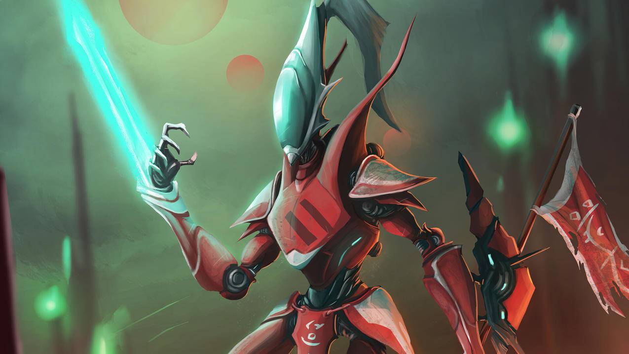 《战锤40K》红色外壳,激光大刀,4K高清壁纸