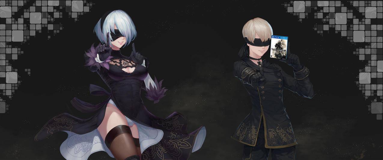 2B和9S尼尔机械纪元3440x1440壁纸