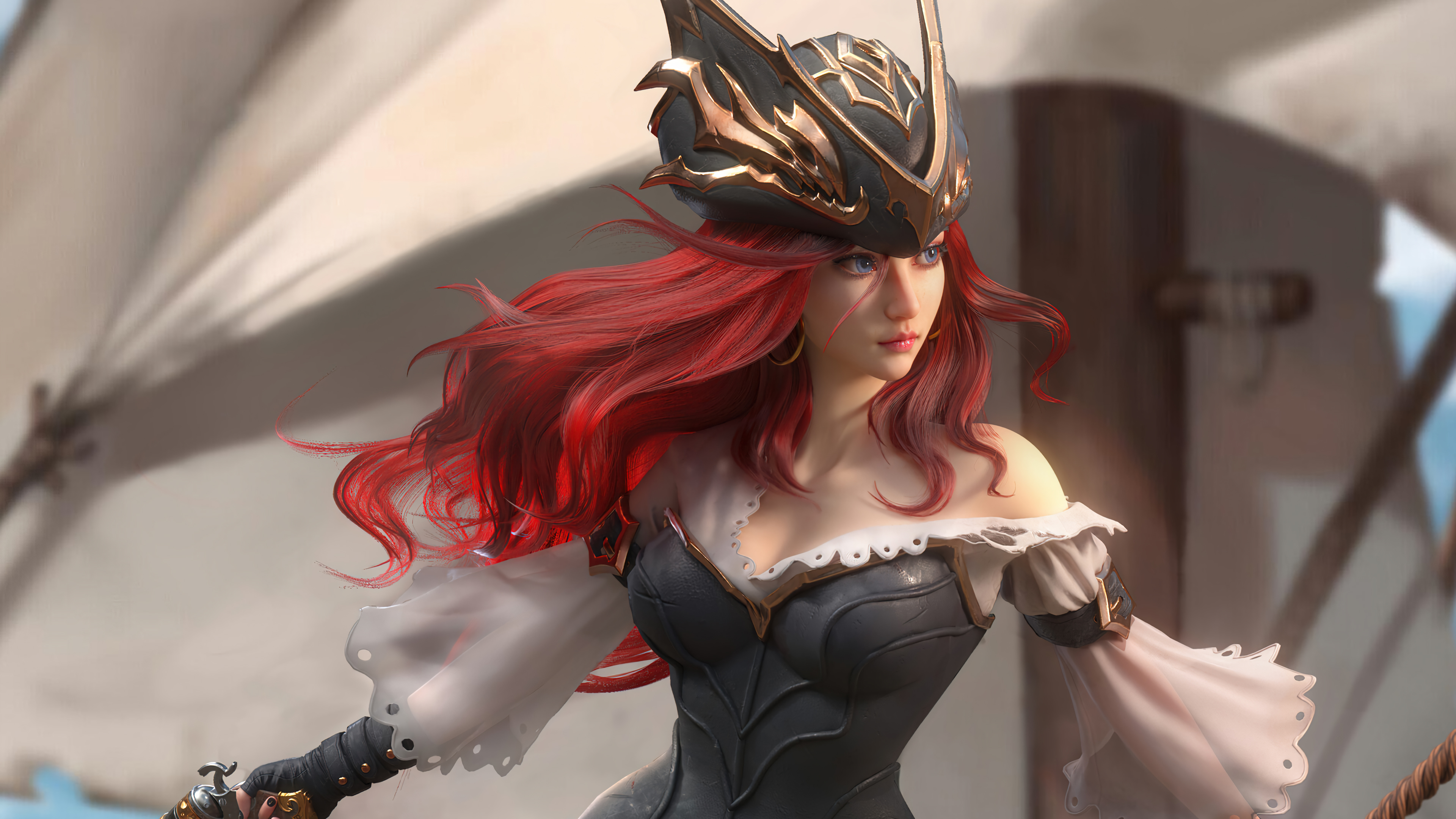lol英雄联盟赏金猎人,厄运小姐,手办4k壁纸3840x2160