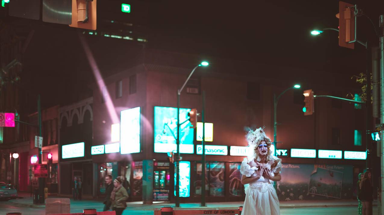 城市,人,女人,灯光cc0可商用图片