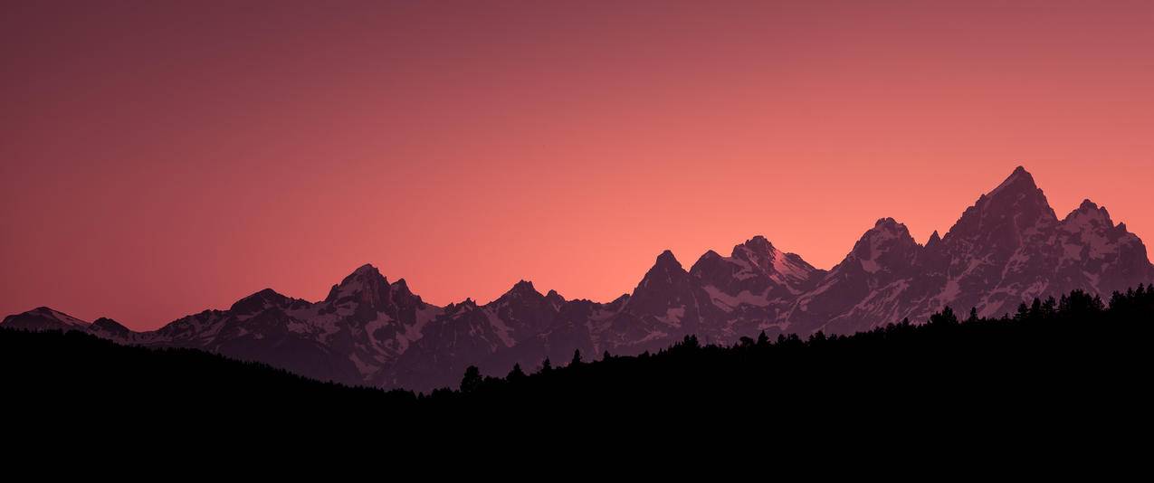大提顿国家公园的日落3440x1440风景壁纸