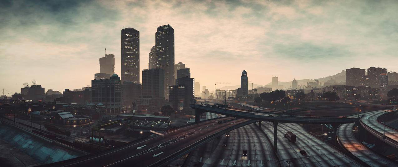 侠盗猎车手5,GTA,5,城市风景,3440x1440游戏壁纸