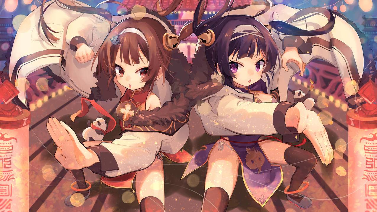 旗袍动漫女生,4k高清壁纸