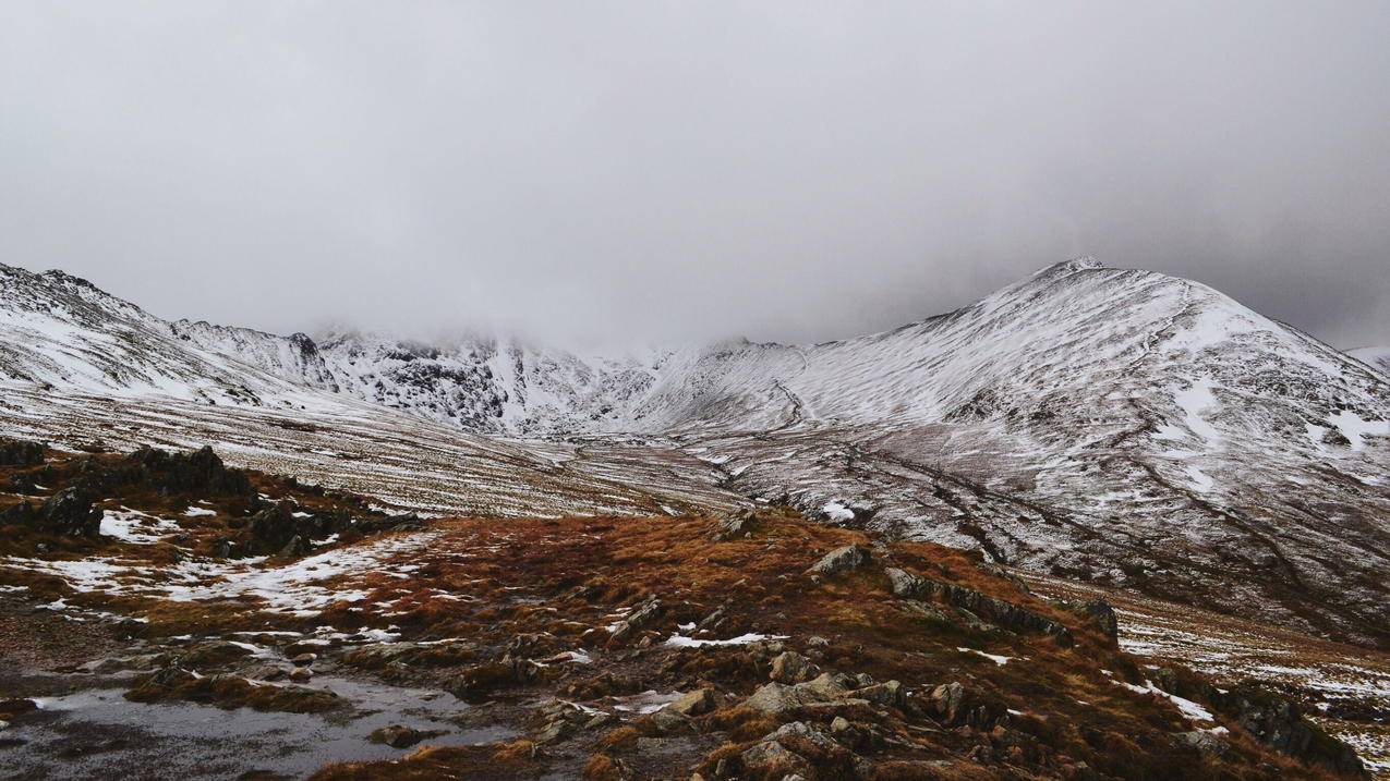 雪,山,白色,高清壁纸