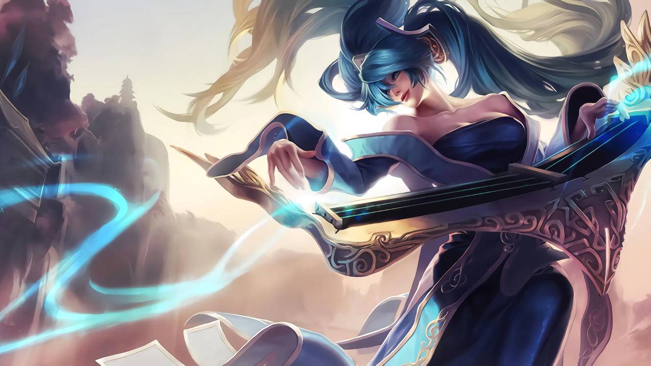 琴瑟仙女,娑娜,英雄联盟,4k壁纸