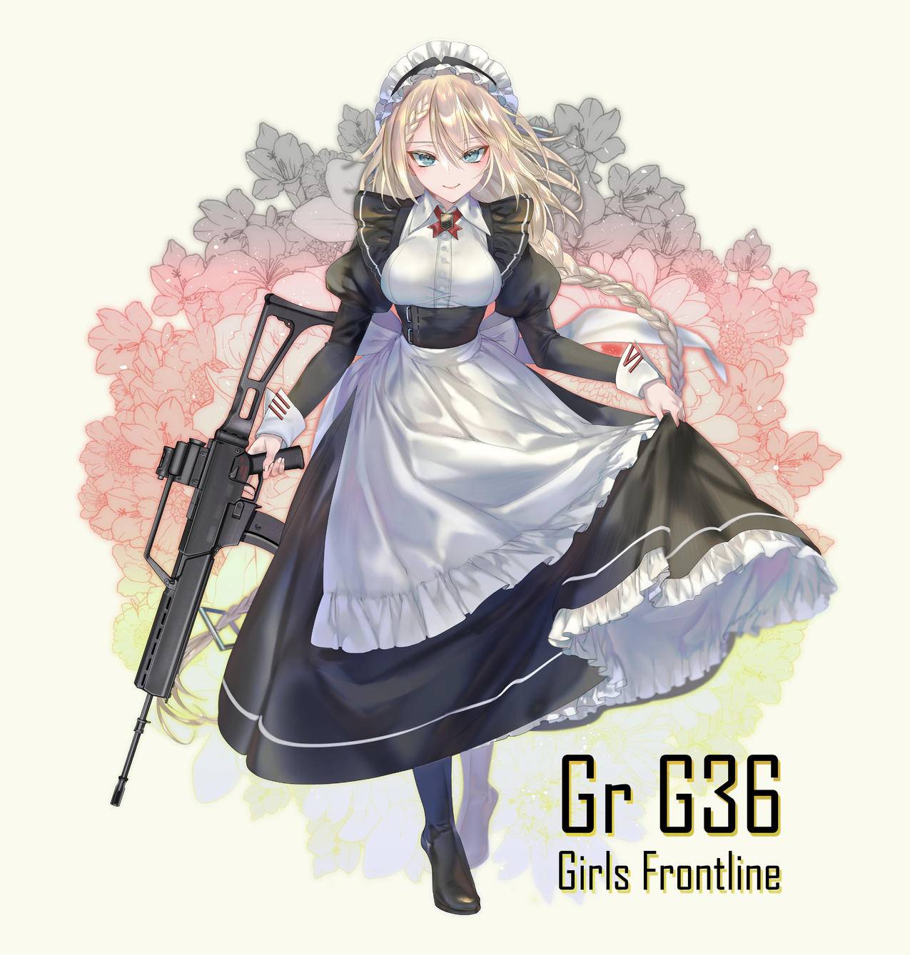 《少女前线》女仆装,枪,4K高清动漫壁纸