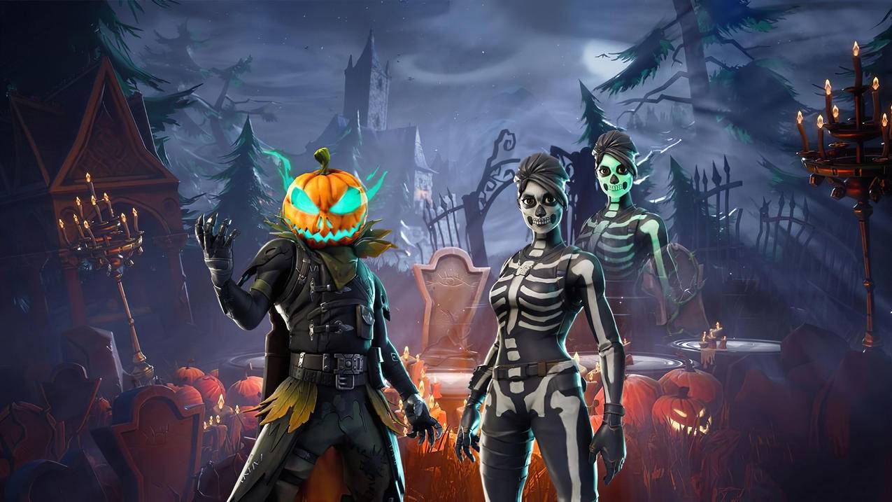 《堡垒之夜fortnite》,南瓜,骷髅,4K高清壁纸