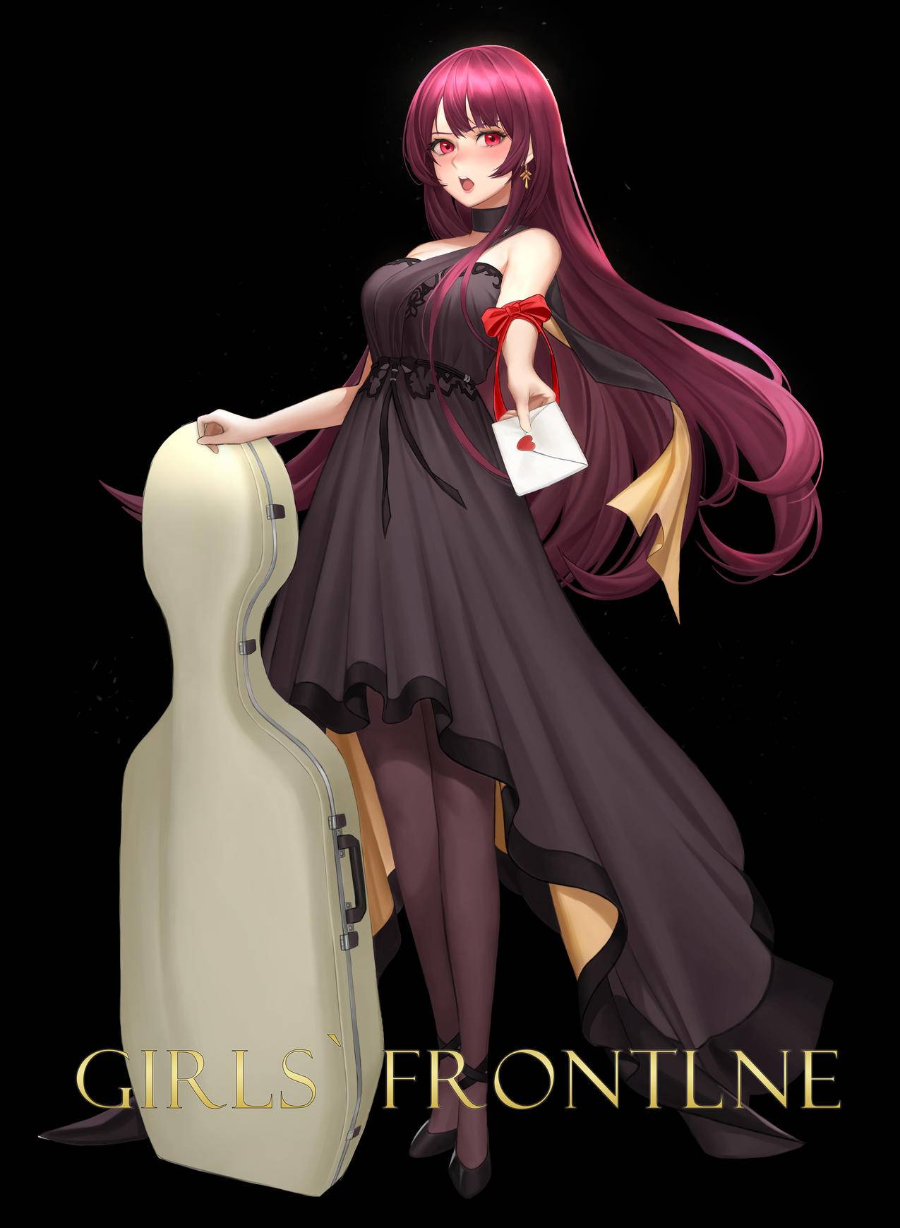 《少女前线,Girls,Frontline》琴包,红蝴蝶结,情书,4K高清动漫壁纸