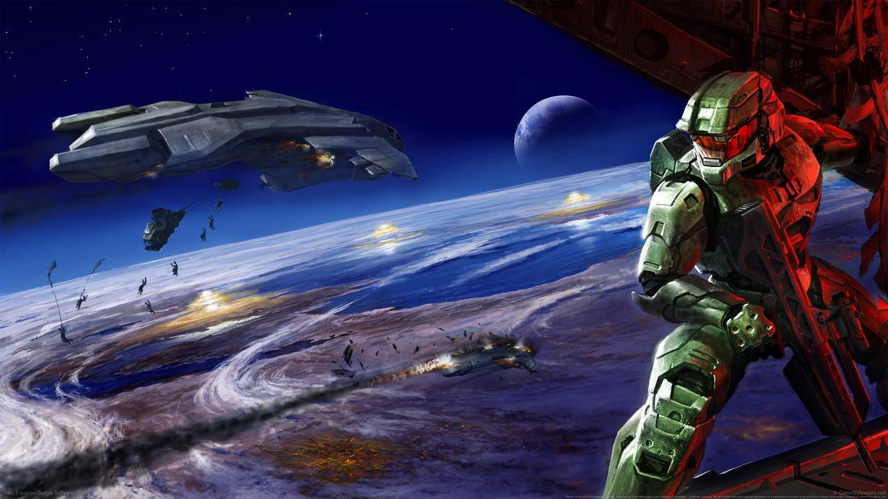 《光晕halo》行星,战舰,4K高清游戏壁纸