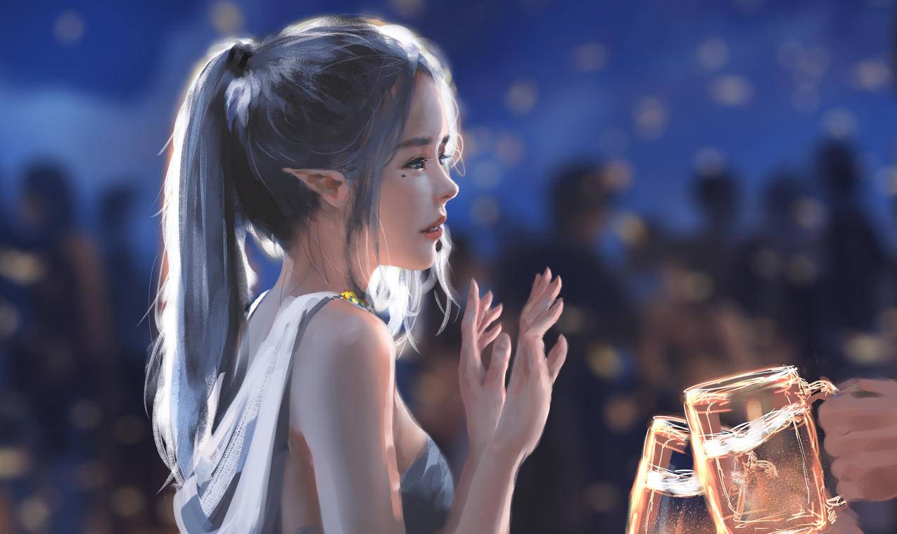 海琴烟,啤酒,4K高清动漫壁纸