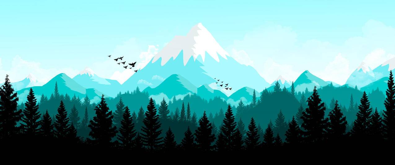 森林山地风景3440x1440壁纸