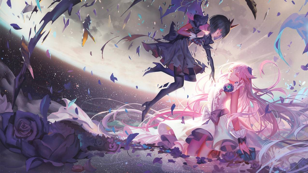 《HeartCatch光之美少女》暗之美少女,月影百合,4k动漫高清壁纸
