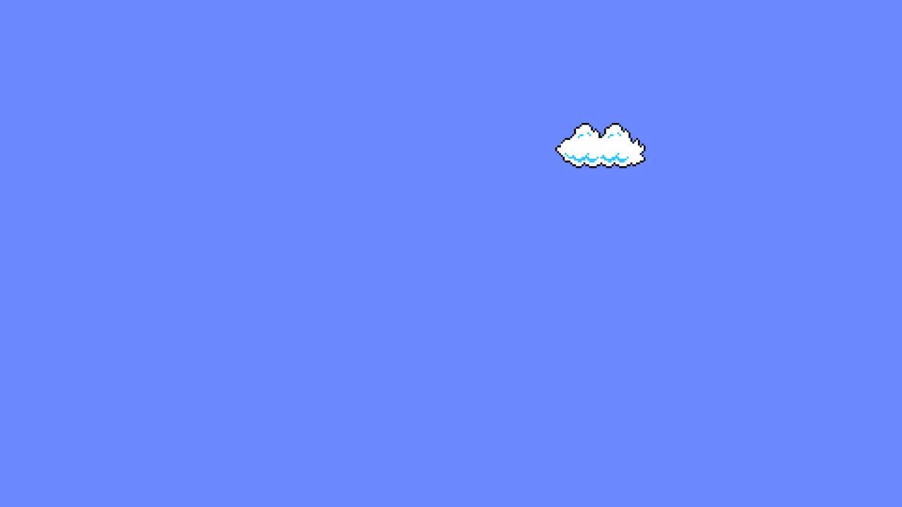 《超级马里奥跑酷Super,Mario,Run》云朵,蓝背景,4K高清壁纸