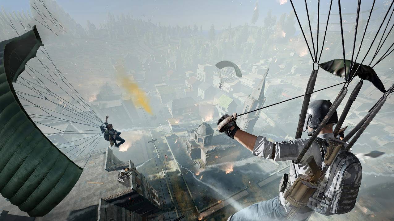 《绝地求生PUBG》降落伞,4K高清壁纸