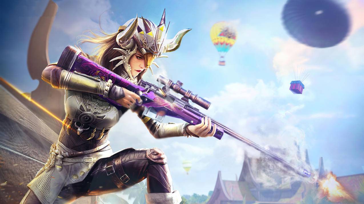 女孩狙击枪《绝地求生pubg》2020,4K电脑桌面