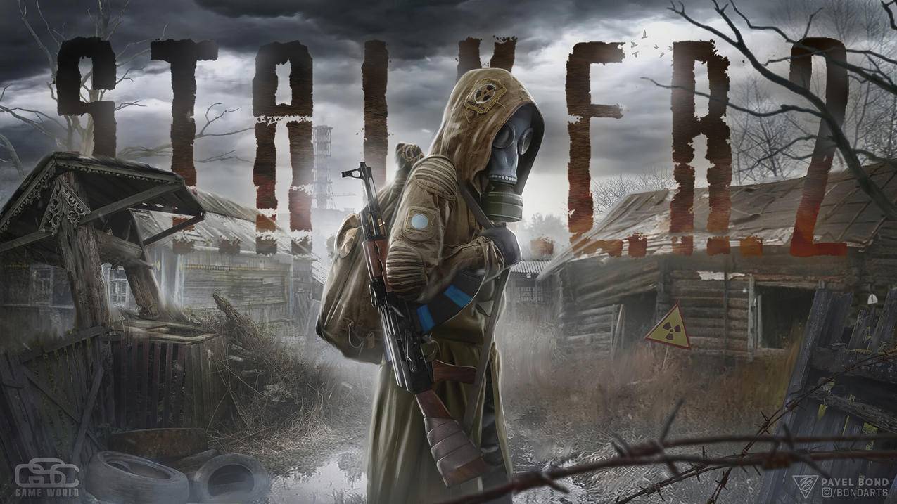 《潜行者2-stalker2》破败房屋,防毒面具,烟雾,4K高清壁纸