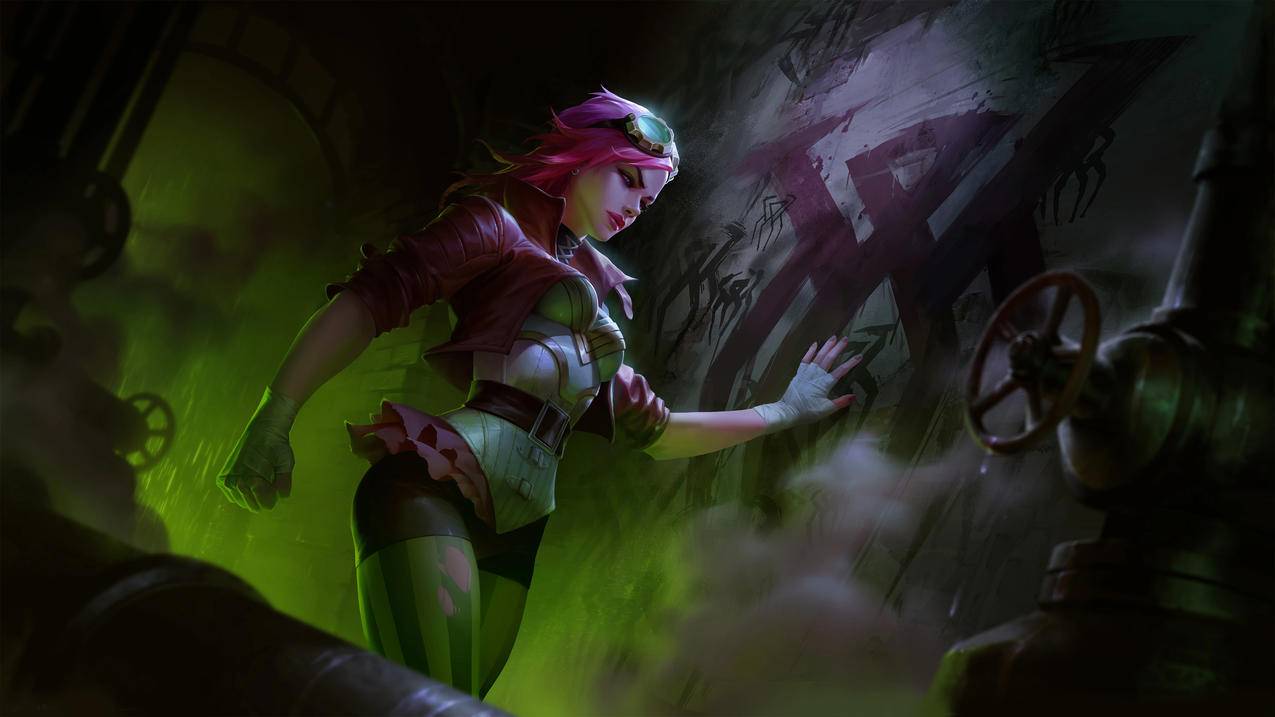 《符文之地传奇legends,of,runeterra》幽道,粉发,皮夹克,4K高清壁纸