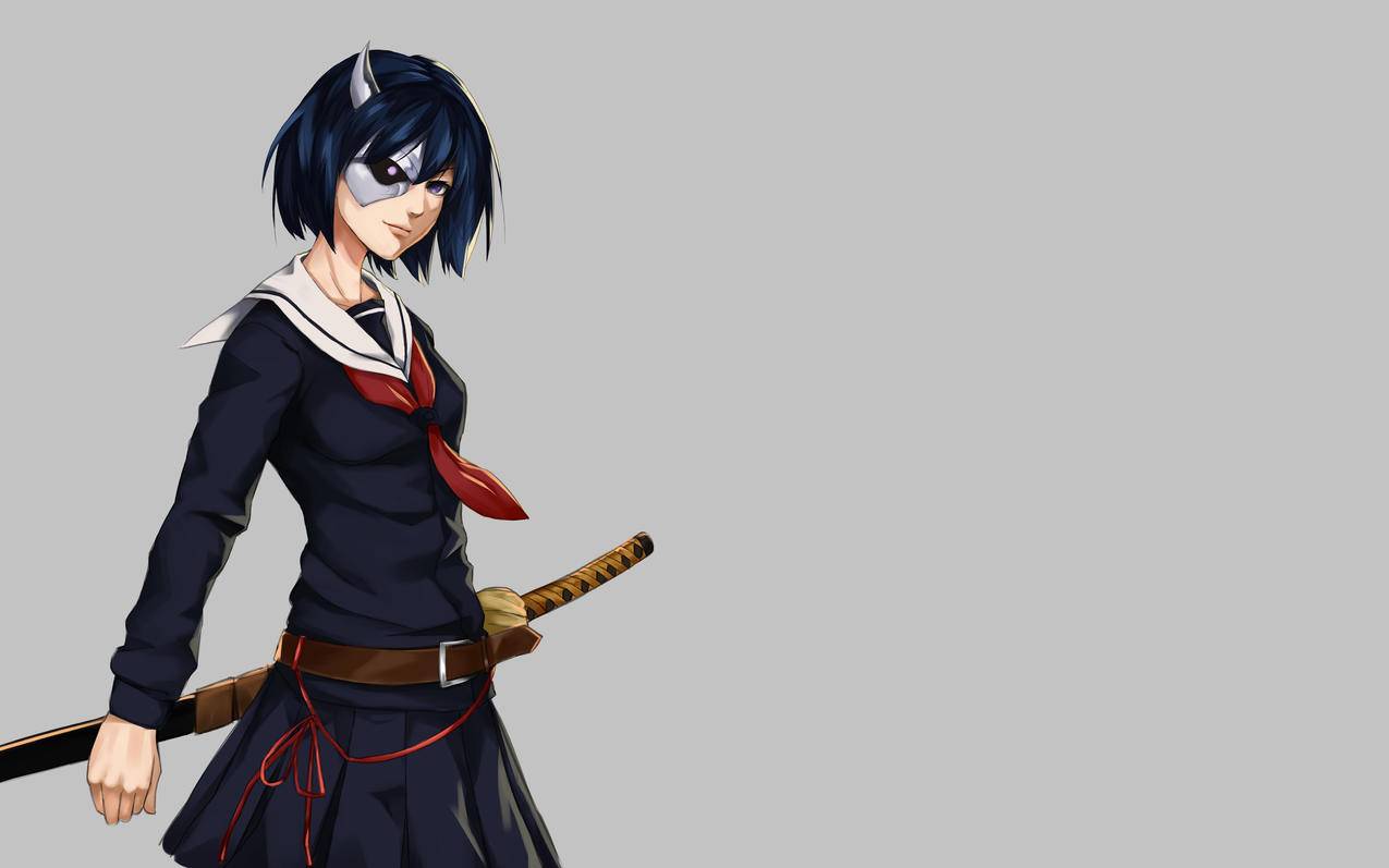 武士刀,武装少女4K壁纸