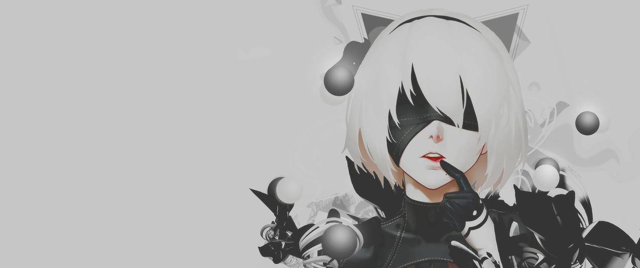 2b尼尔机械纪元简约3440x1440壁纸