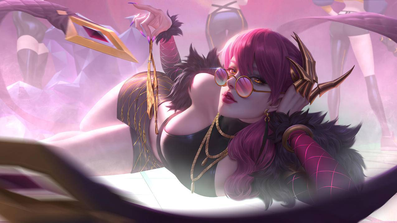 《英雄联盟（痛苦之拥,KDA,同人伊芙琳55）》LOL,4K游戏高清壁纸