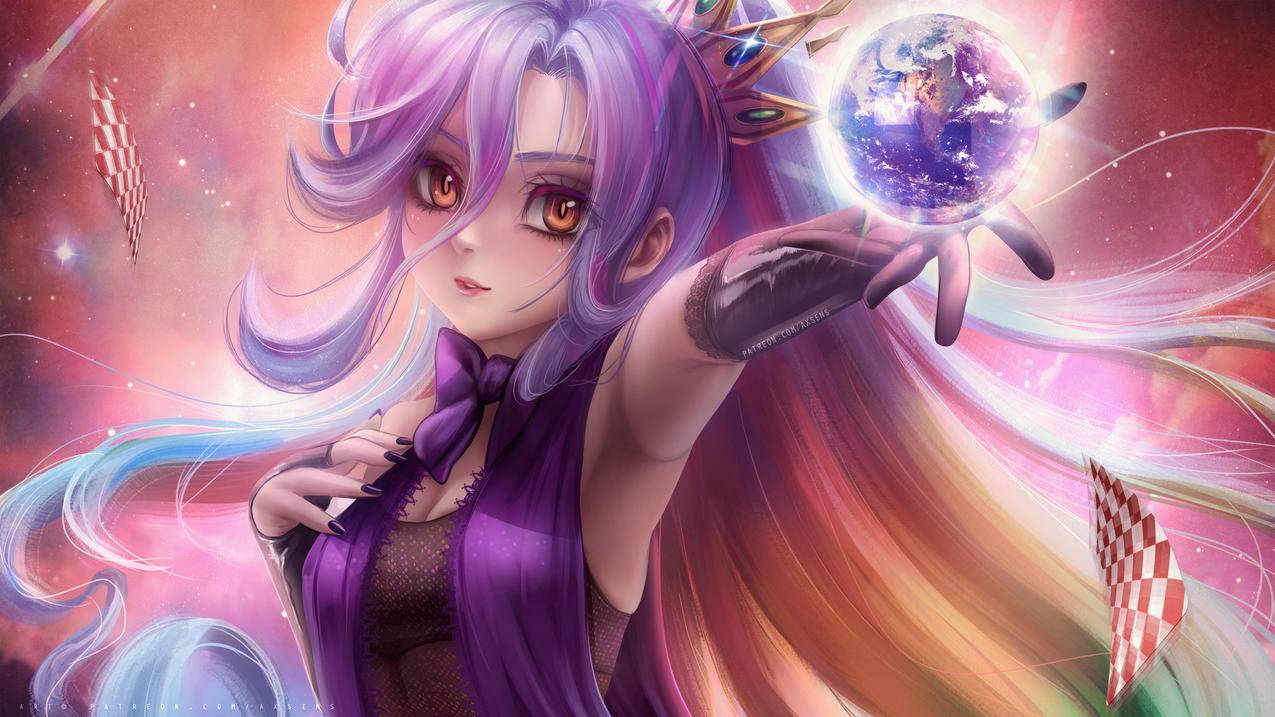 《NO,GAME,NO,LIFE游戏人生》白Shiro美女插画,4K游戏高清壁纸