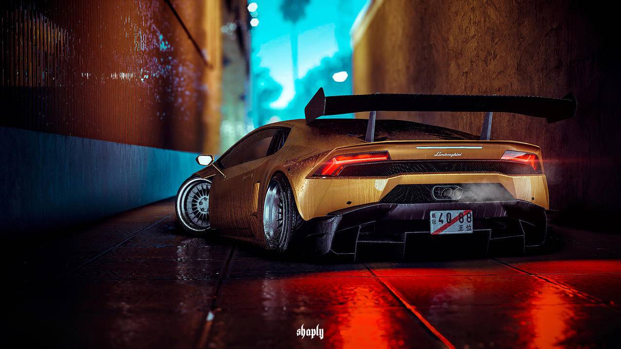 《极品飞车20-NeedforSpeed》兰博基尼,巷子,4K高清壁纸