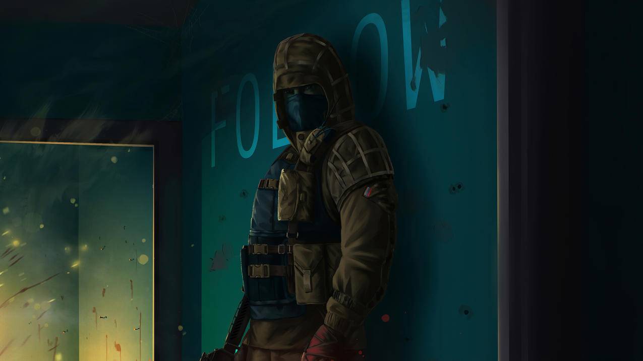 《彩虹六号围攻-Tom,Clancy,Rainbow,Six》墙,绿军装,4K高清壁纸