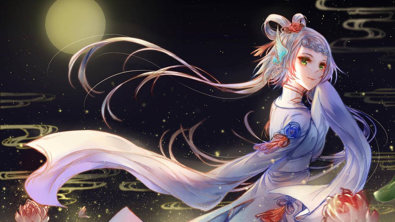 中国风,中秋节,但愿人长久,千里共婵娟,4K高清动漫壁纸
