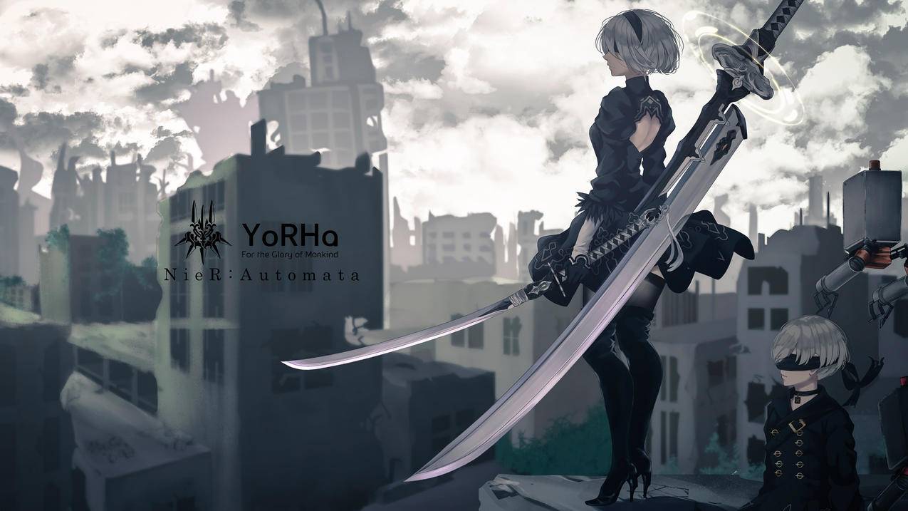 ,《尼尔：机械纪元/NieR,Automata》武器,武士刀,4k高清壁纸