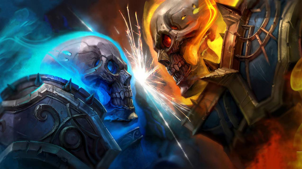 《魔兽争霸,3,冰封王座（Death,Knight,Vs,Jin,Death,Knight）》,4K游戏高清壁纸