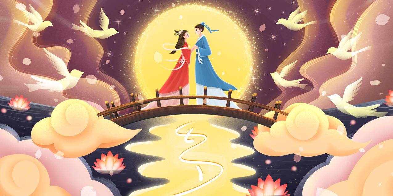 七夕鹊桥相会,4k高清节日壁纸