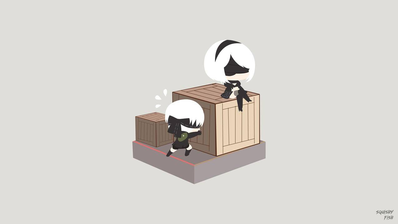 《尼尔：机械纪元/NieR,Automata》,Q版,4k高清壁纸