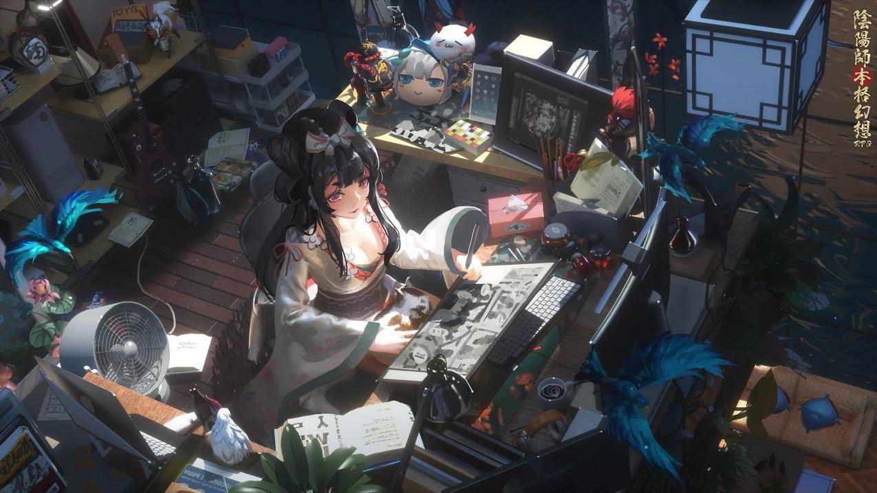 《阴阳师》,花鸟卷,美少女,女子,4K高清动漫壁纸