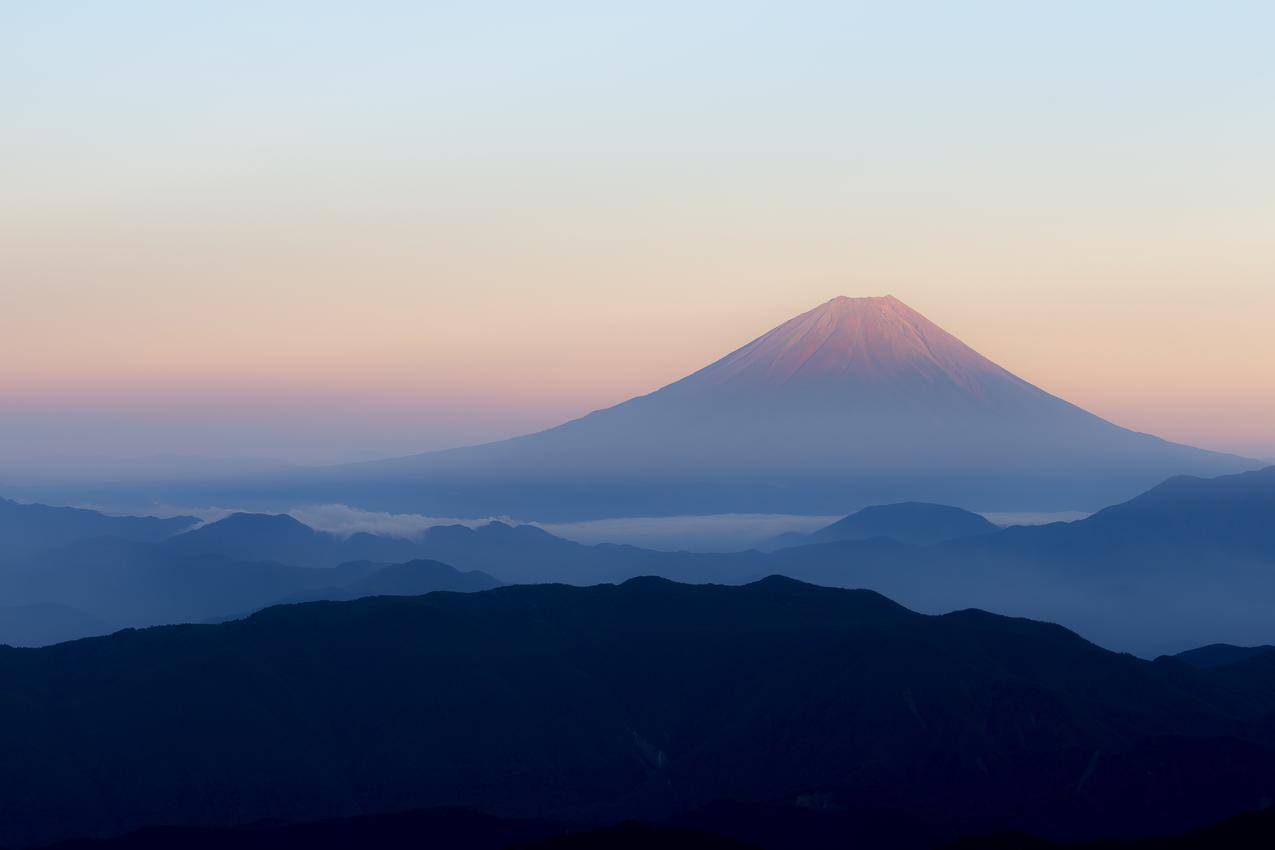 黎明,雾,日本富士山4K风景壁纸