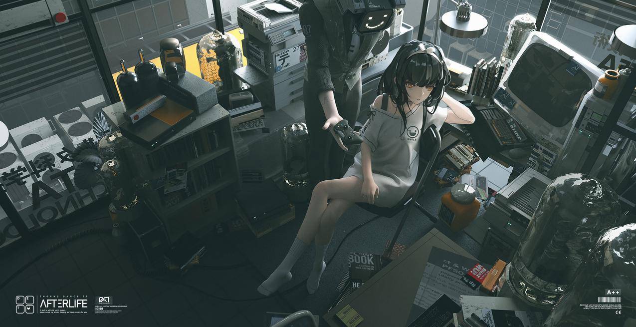 美少女,科学,实验室,风景,场景,空间,二次元动漫4k壁纸