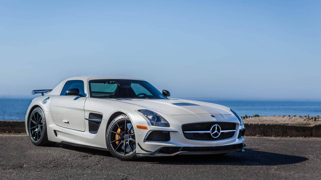 白色奔驰SLS,AMG,4K壁纸图片
