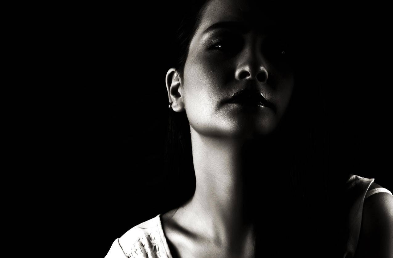 女孩,肖像,黑色和白色,有吸引力,4K高清美女壁纸