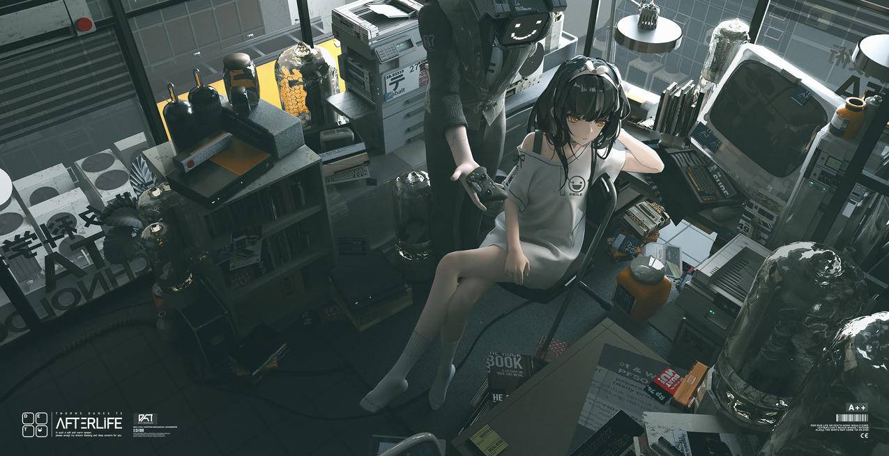 美少女,科学,实验室,风景,场景,空间,二次元动漫,4K壁纸