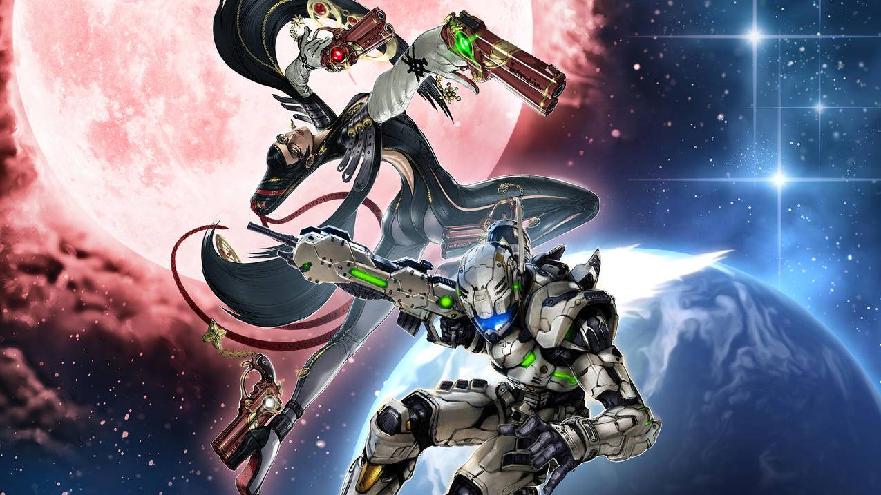 《猎天使魔女Bayonetta》和《征服》红星,蓝星,4K高清壁纸