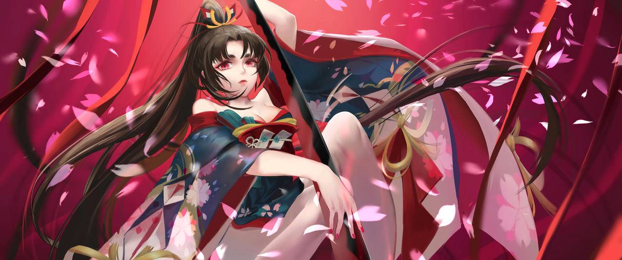 阴阳师妖刀姬3440x1440桌面壁纸