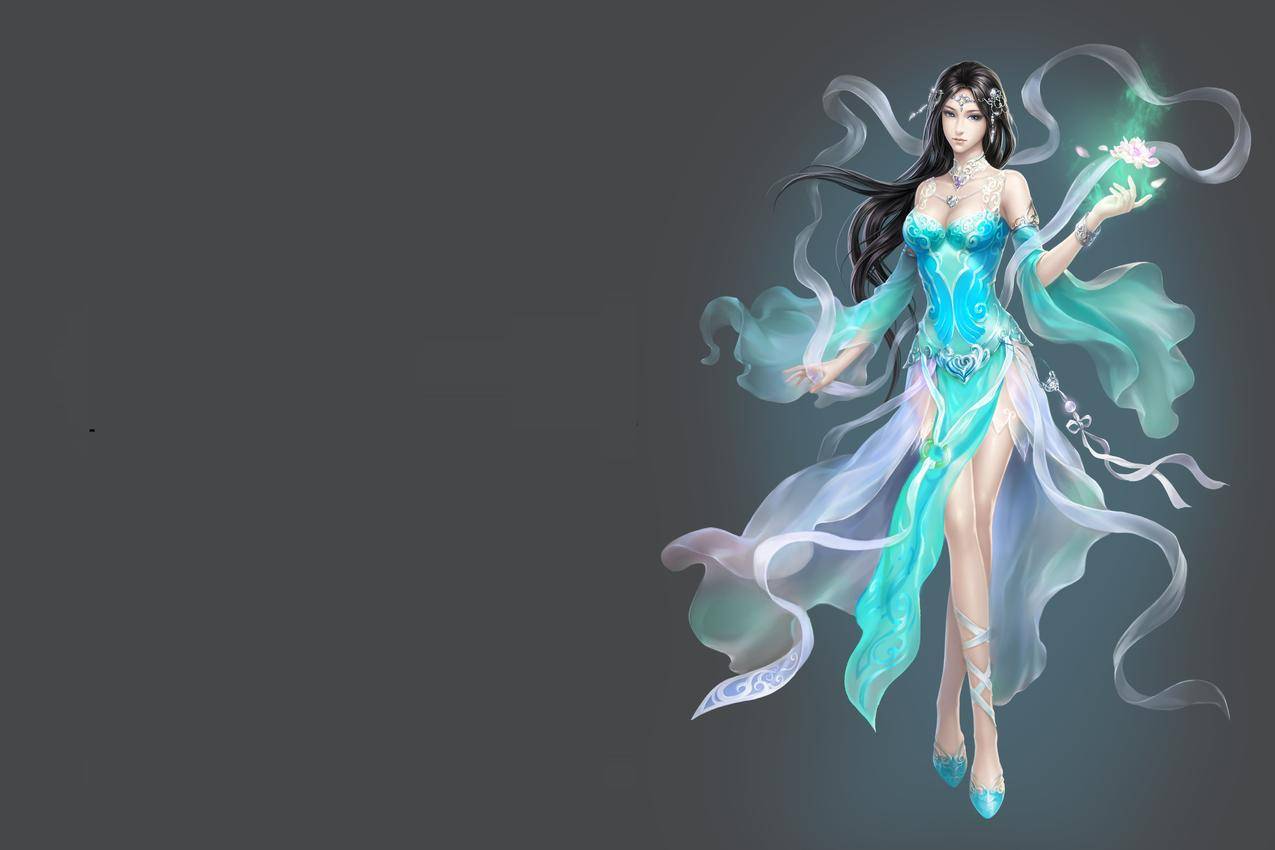 古风美女,艺术,莲花,3D游戏美女4K壁纸图片
