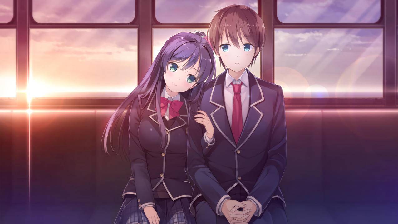 学生制服情侣,4K动漫高清壁纸
