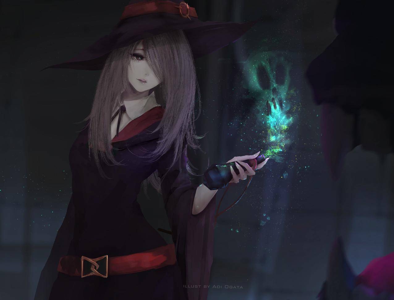 帽子,魔术,小女孩,女巫,4K动漫高清壁纸