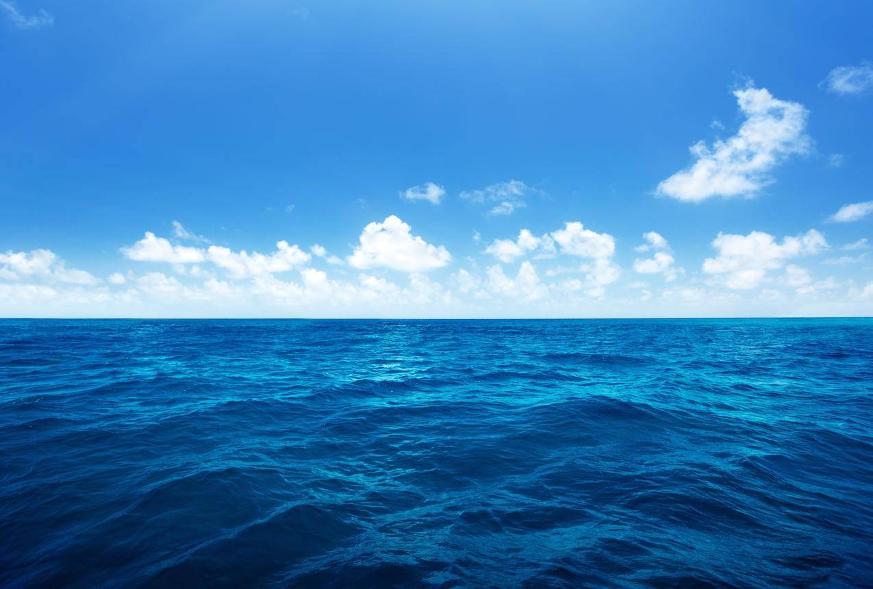 海洋,蓝色大海,天空,云,4K风景壁纸