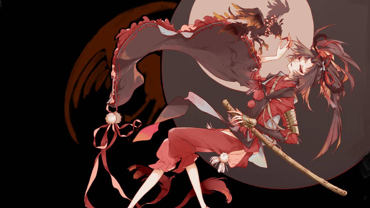 《阴阳师》,武士刀,女子,4K高清动漫壁纸