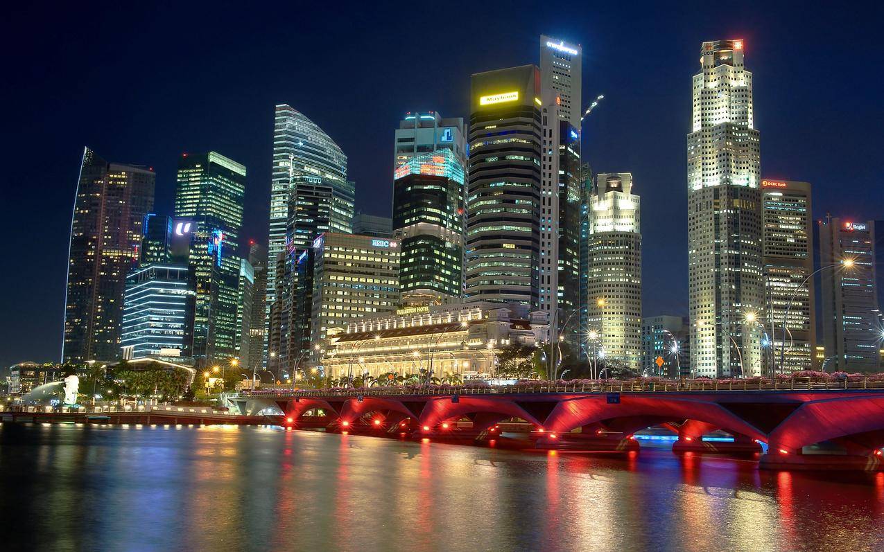 城市,地标,夜景,水的cc0可商用图片